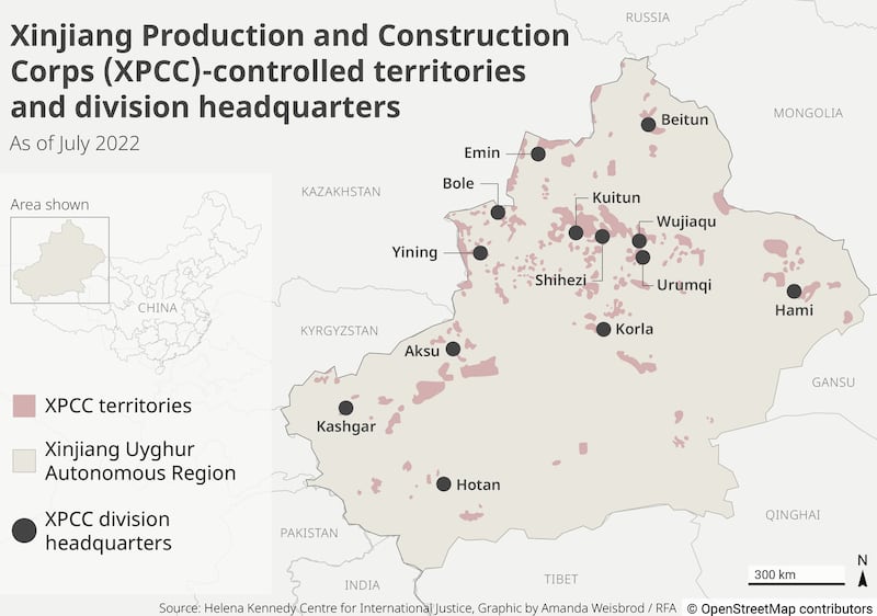 3 Xinjiang cotton XPCC China map.png